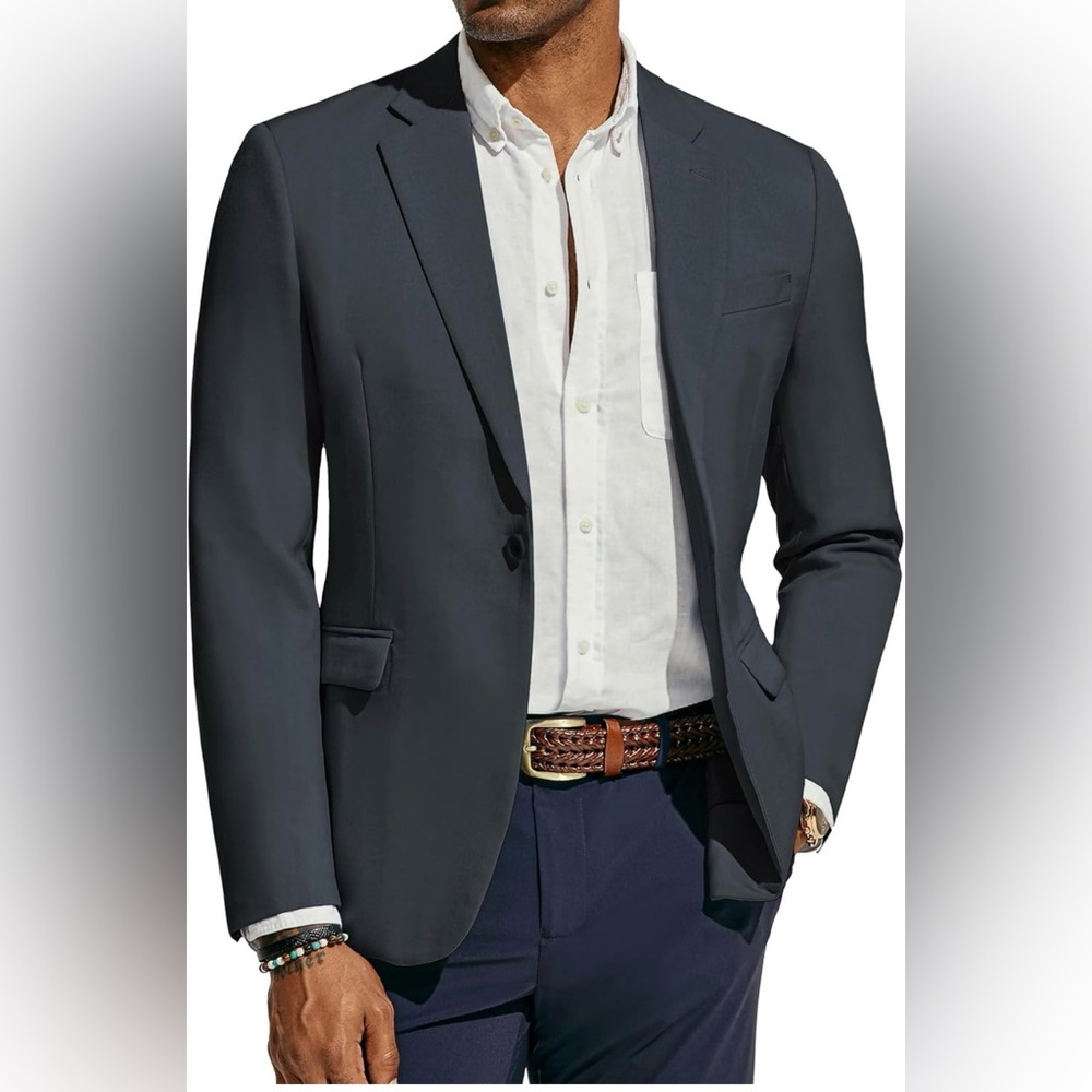 PJ PAUL JONES Men's Lightweight Sport Coat Casual One Button Blazer Breathable